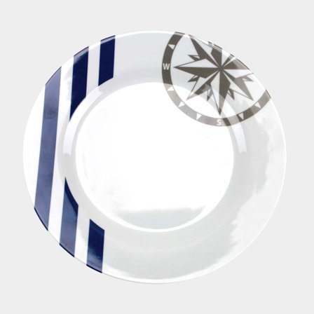 Piatti in melamina Couleur Mer Marina, bianco/blu, Ø25.5 cm, 6-pack