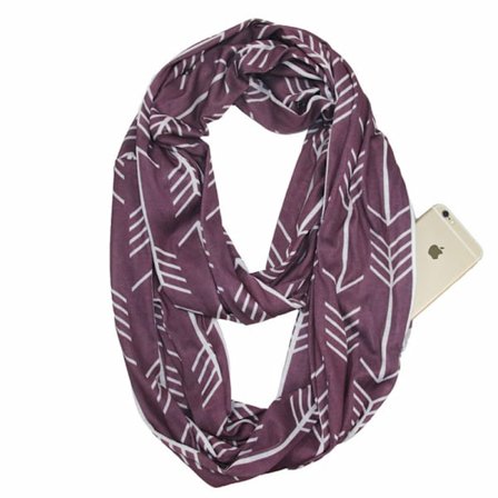 Hot Zipper Pocket Scarf Leopard Pocket Scarf Infinity Scarf