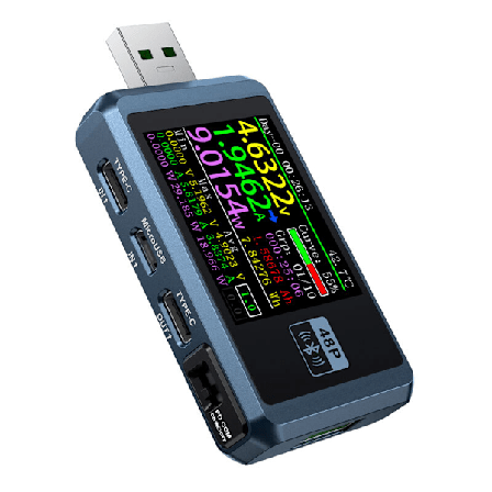 FNB48P 6-sifret display tester Multifunksjonelt Voltmeter USB Ampèrememeter Type-C Bevegelsesdeteksjon Deteksjon Deteksjon Trigger Beregning av 