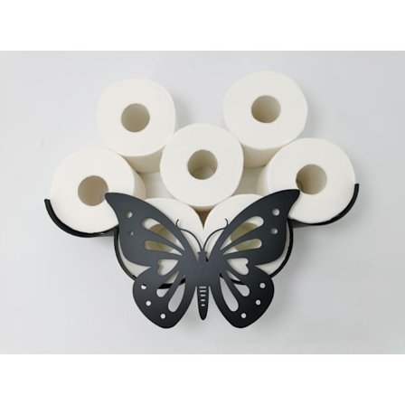 Metal Toiletpapirrulleholder - Mat Sort Dyr Stil Toilet