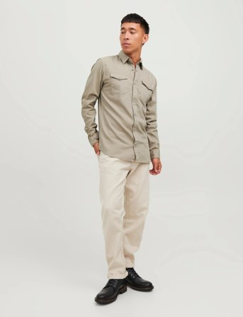 Jack & Jones Jjesheridan Shirt L/S Noos - Beige - L
