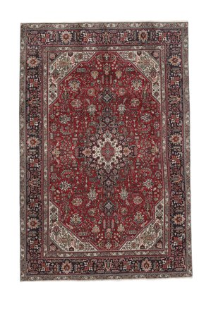 Oriental Tabriz Rug 190X286 Black/Brown Wool, Persia