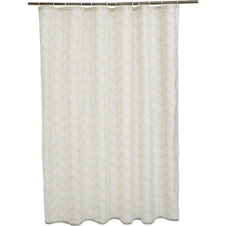 Duschdraperi i tyg med tryck 180x200cm Beige Duschdraperi b