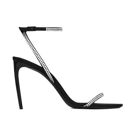 Saint Laurent, High Heel Sandals Zwart, Dames, Maat:37 EU