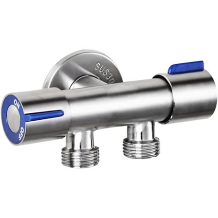 Kaksikahvainen ruostumattomasta teräksestä valmistettu kylmävesihana pesukoneelle G1/2