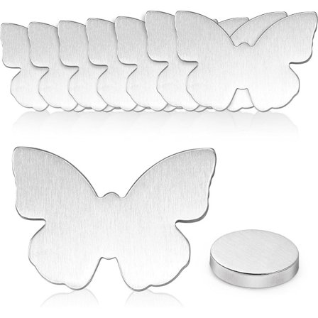 Dugvægt magneter, 8-pak, vægtede sommerfugl dugvægte i rustfrit stål, egnet til gardiner og boligindretning, sølv.