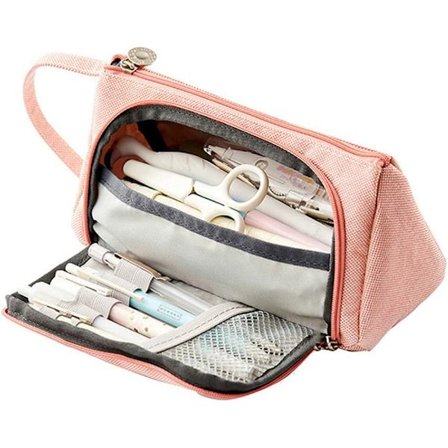 Pennfodral i canvas med stor kapacitet