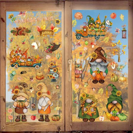 Høst Vindus Klistremerker Dekorasjoner Hjem Salg Utrydning Flyttbar Gjenbrukbar Dobbeltsidig Trykk Klistremerker for Glass Liv