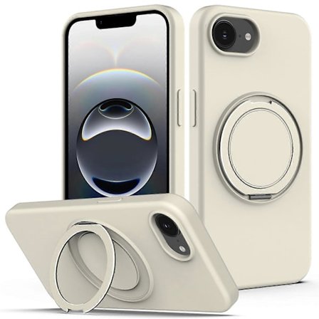 Til iPhone 16e Cover Kompatibelt med MagSafe Støtteben PC + Silikone Telefon Cover