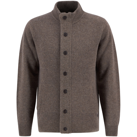 Barbour M's Essential Patch Zip Through Knitted Jumper Dark Stone