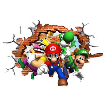 3D Mario -seinätarra lapsen huoneeseen, PVC-itseliimautuva