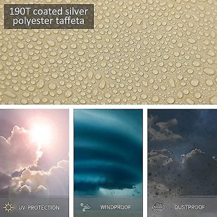 Ulkoilutaitettavan tuolin suojus vedenpitävä 190T kangas