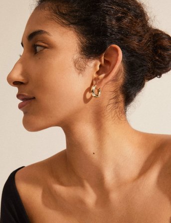 Pilgrim Aica Recycled Chunky Hoop Earrings - Gold - ONE SIZE