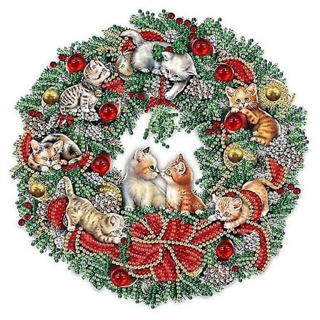 Julkrans Diamond painting Bilder Julgirland Diamond painting Juldörrkrans Dekorativ klistermärke(E)