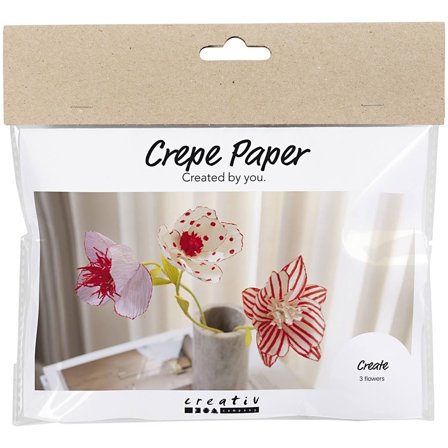 Creativ Company DIY-kit Pappersblommor av crepepapper Set 2