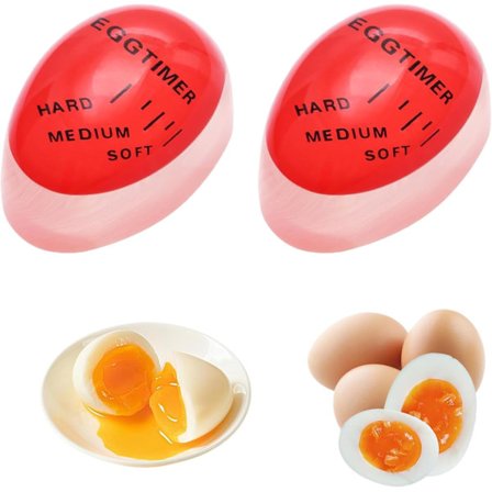 5,5x2,3x4cm 2 ST Egg Timer Kjøkken Kokt Egg Timer Fargeskiftende Egg Timer Eggkoketimer Uendelig Gjenbrukbar for Gave og Hjemmebruk