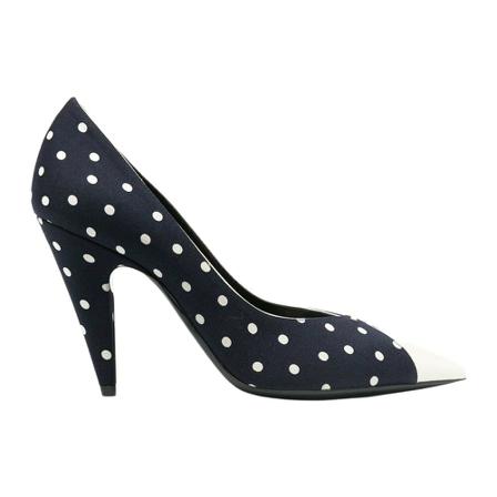 Saint Laurent Lola Polka Dot-Print Pumps , Blauw , Dames , Maat: 38 EU