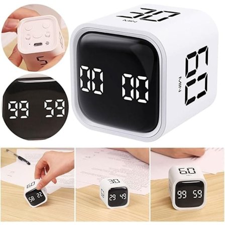 Pomodoro Timer 5/10/30/60 Min Skrivebordstimer Vibration Lydstyrkejusterbar Produktivitetsur