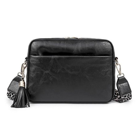 Kvinnors axelväska med tofsar i slitstarkt PU-läder, budväska för middagsbjudningar och resor