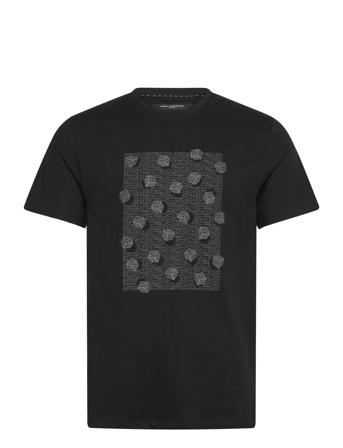 Mini Dice Graphic Tee Tops T-shirts Short-sleeved Black French Connection