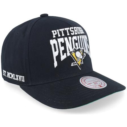Mitchell & Ness - NHL Zwart adjustable Cap - Pittsburgh Penguins Big Time Pro Black A-frame Adjustable @ Hatstore