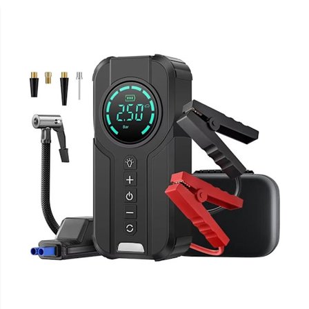 Bil Nødstart Luftpumpe med 150psi Kompressor og 2000A Power Bank for Nødstart Batteri Belysning B