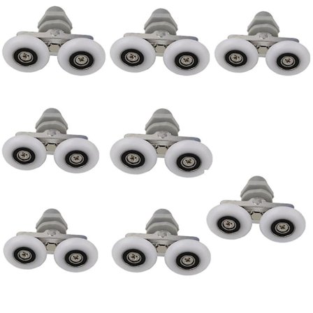 Brusedørhjul, 8 stk. Dobbelt Twin Top / Bund Brusedør Rul