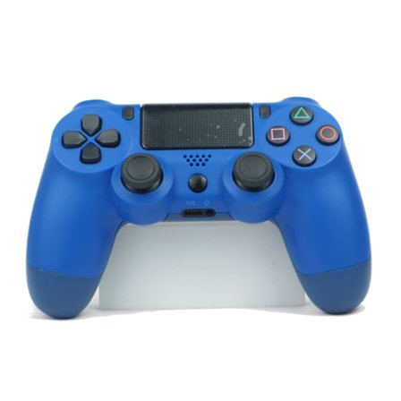 Sininen langaton ohjain, yhteensopiva PlayStation 4:n kanssa, värinällä, sisältää USB-latauskaapelin. Ergonominen muotoilu pelaamiseen