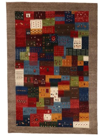 Grille Gabbeh Loribaft Tapis 170X246 Laine