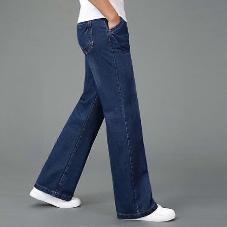 Nya Sommar Tunna Herr Utsvängda Jeans Hög Midja Långa Utsvängda Jeans för Män Jeans Hommes Bell Bottom Jeans Herr