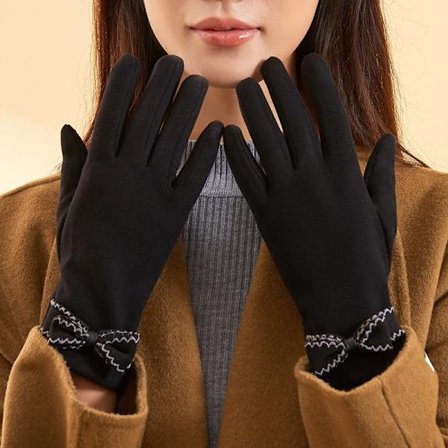 Söta höst- och vinterhandskar för kvinnor, varma och mjuka elastiska kör- och cykelhandskar, vindtäta och köldtåliga pekskärmshandskar, tunn design 