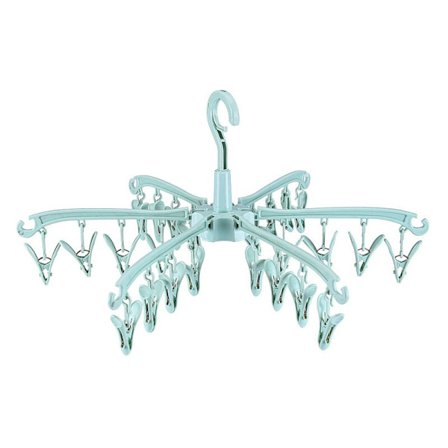 Sock Dryer 24 Clips Plast Svängbar Klädhängare Hängare Bärbar Fällbar Sock Dryer Torkställ 1 st (Grön)