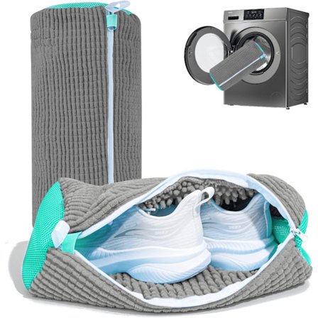 2 stk. Vaskepose til sko til vaskemaskine og tørretumbler, genanvendelig skopose til rengøring