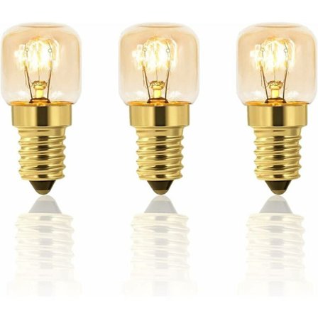 3-pack 25W dimbar ugnljuslampa, E14 T22, 25W glödlampa, värmebeständig upp till 300 grader, varmvit, ugn kylskåp, saltlampa, ugn, grillugn