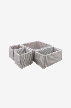 Hermia - Set med förvaringslådor (4 delar) - Debra - Grå - Småförvaring - Från Homeroom