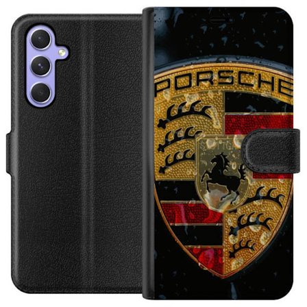 Kompatibelt Plånboksfodral till Samsung Samsung Galaxy A54 Porsche logotyp affisch lyxbilsmärke vapen skåpbilsemblem Stuttgart klassisk retrodesign