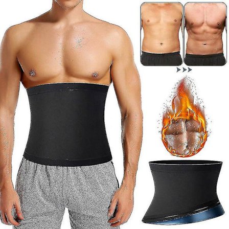 Mens Abdomen Reducer Sauna Body Shaper Fitness Sweat Trimmer Belt Waist Trainer
