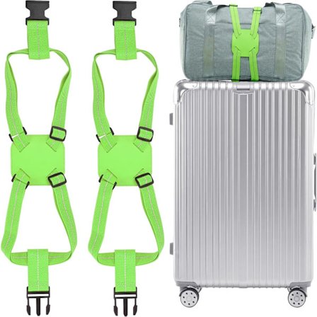 Bagage elastiske stropper TSA-godkendt, kuffert elastiske stropper til kufferter Tilføj en taske (grøn) 2 stykker