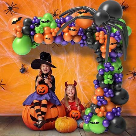 Halloween Balloon Garland Arch-sett med Black Orange Green P,ZQKLA