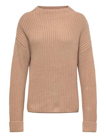 Slfselma Ls Knit T-Neck Brown Selected Femme