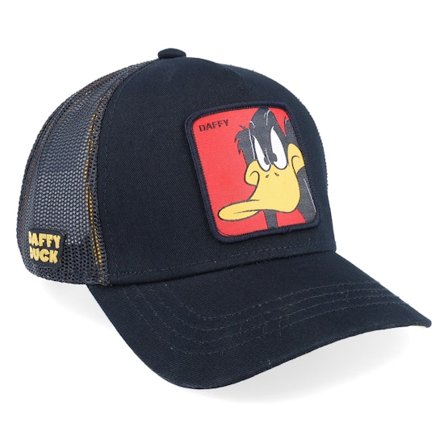 Capslab - Looney Tunes Daffy Duck Black/Black Trucker Trucker Black Cap - @ Hatstore