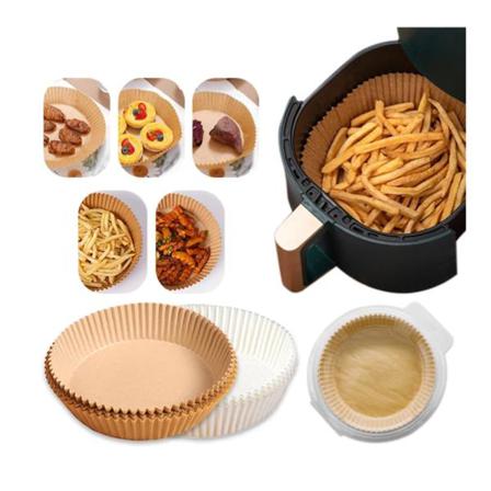 100st Air Fryer Liners Engångspapper Pergament Formar Brun