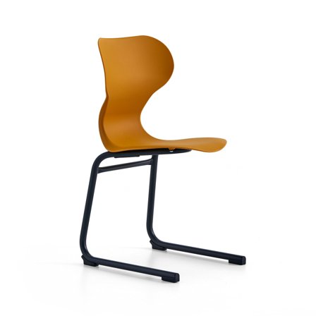 Stuhl BRIAN, Kufengestell, anthrazit/gelb