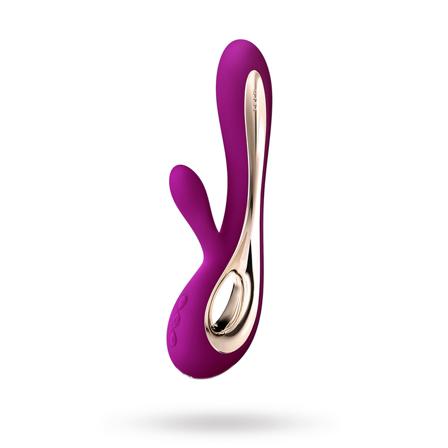 Soraya 2 Deep Rose - Genopladelig Dobbelvibrator - Vuxen.se - Air pressure stimulator, klitoris vibratorer, dildoer, lystkugler, magic wand & æg.