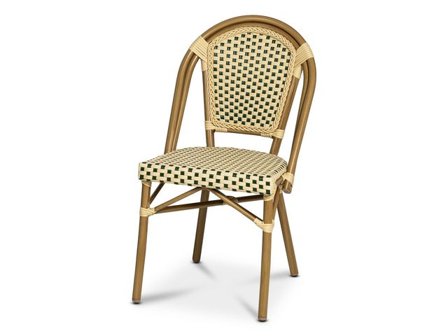 Stol Paris Texteline grön/creme/bambu - Lyreco - Kontorsmöbler och inredning - Utemöbler - Stolar och fåtöljer