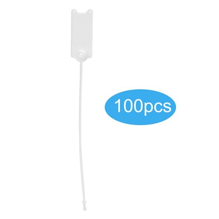 100 st 195 mm vita engångs självlåsande buntband för kläder, resväska, skor, väska, etikett