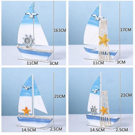 Mike Hand Decormini Purjevene Malli, Puinen Purjevene Koriste Välimeren Tyylinen Purjevene Malli Puinen Käsityö Koti Pöytäkoriste Purjevene, F