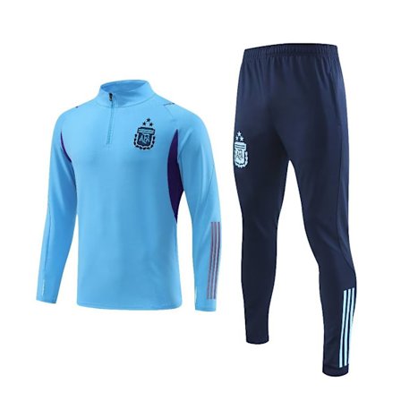 Långärmad fotbollströja herr Argentina långärmad fotbollströja med halv dragkedja