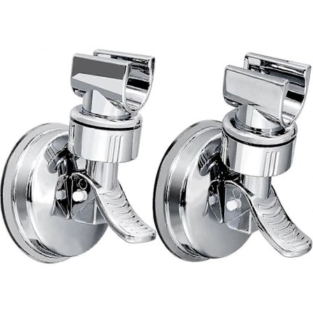 2 stk. Brusehovedholder Justerbar Brusevægholder Beslag Aftagelig Sugekop