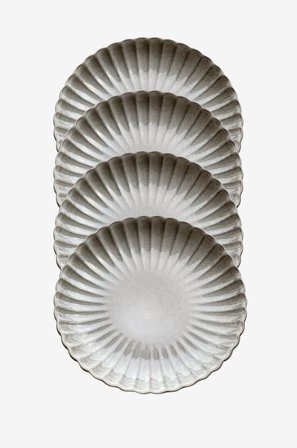 Zelected by Houze - Middagstallerken Dahlia Grey 4-p - Grå - Tallerkener - Fra Homeroom